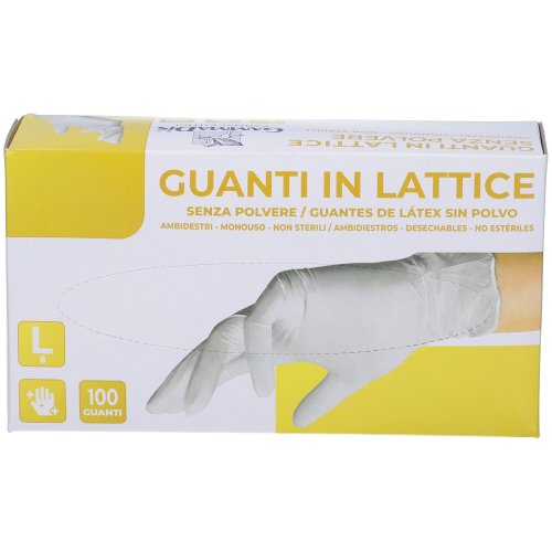 GUANTI LATTICE S/POLV L 100PZ