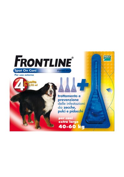 Frontline spoton cani taglia XL da 40 a 60 kg. 4 pipette da 4,02 ml.