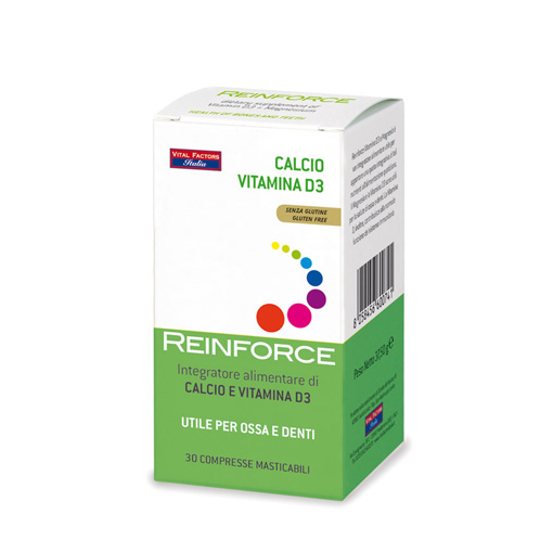 reinforce calcio+vitamina D integratore alimentare ossa 30 compresse masticabili