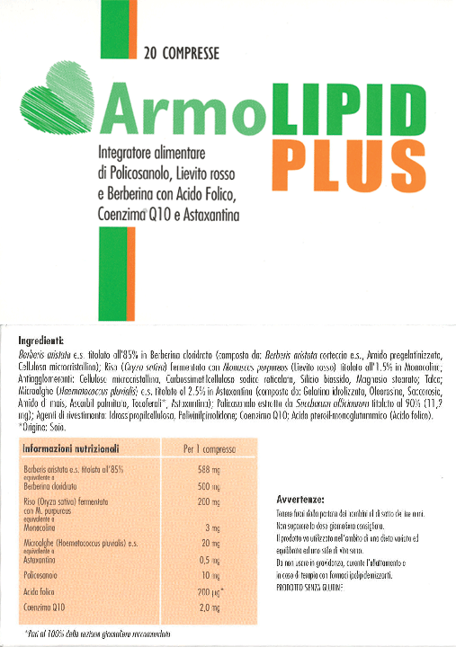 armolipid plus integratore alimentare 20 compresse