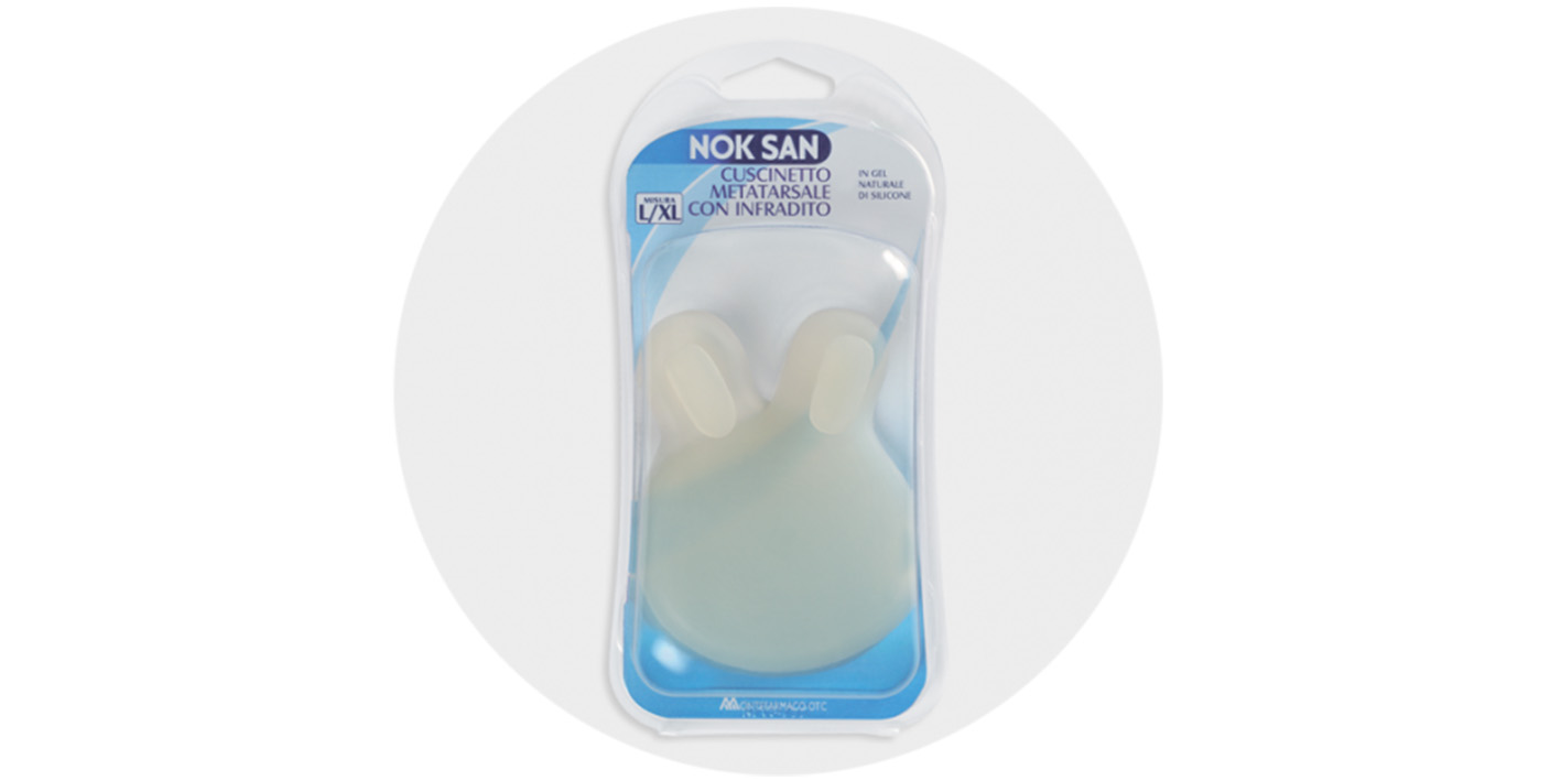 NOK SAN cuscinetto metatarsale con infradito in silicone taglia L/XL