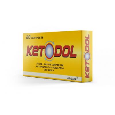 KETADOL 25mg+200mg Antinfiammatorio 20 compresse